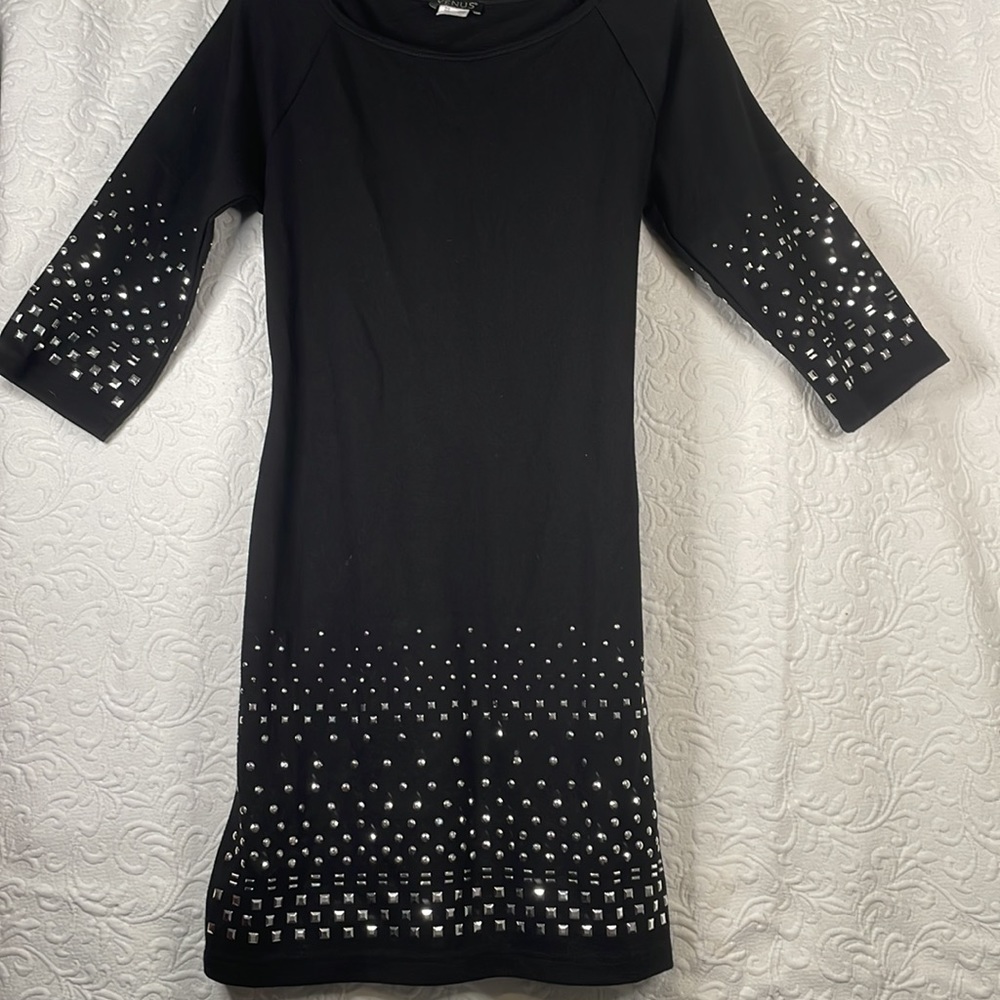 Black dress with silver studded detail